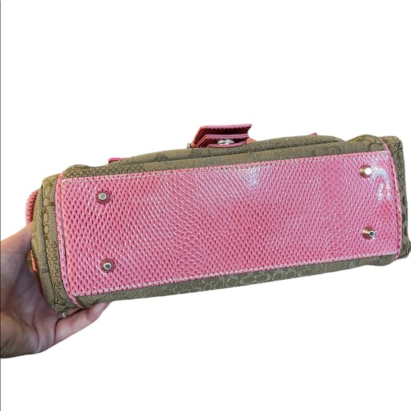Vintage Coach Soho Buckle Carry All Satchel Pink Tan - Picture 6 of 15